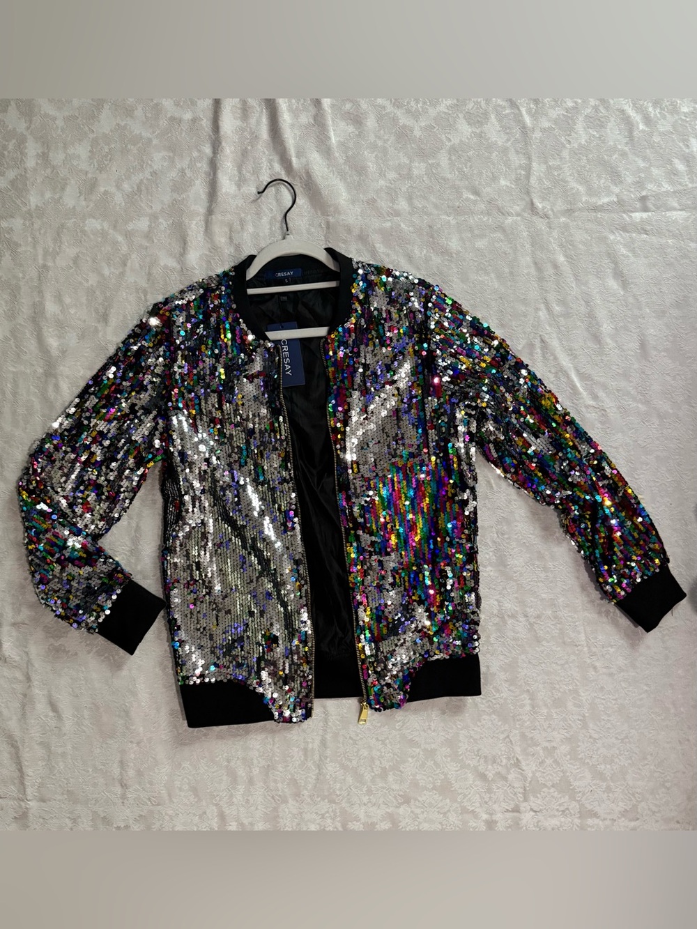 Multicolor Sequin Bomber Jacket - Women